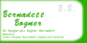 bernadett bogner business card